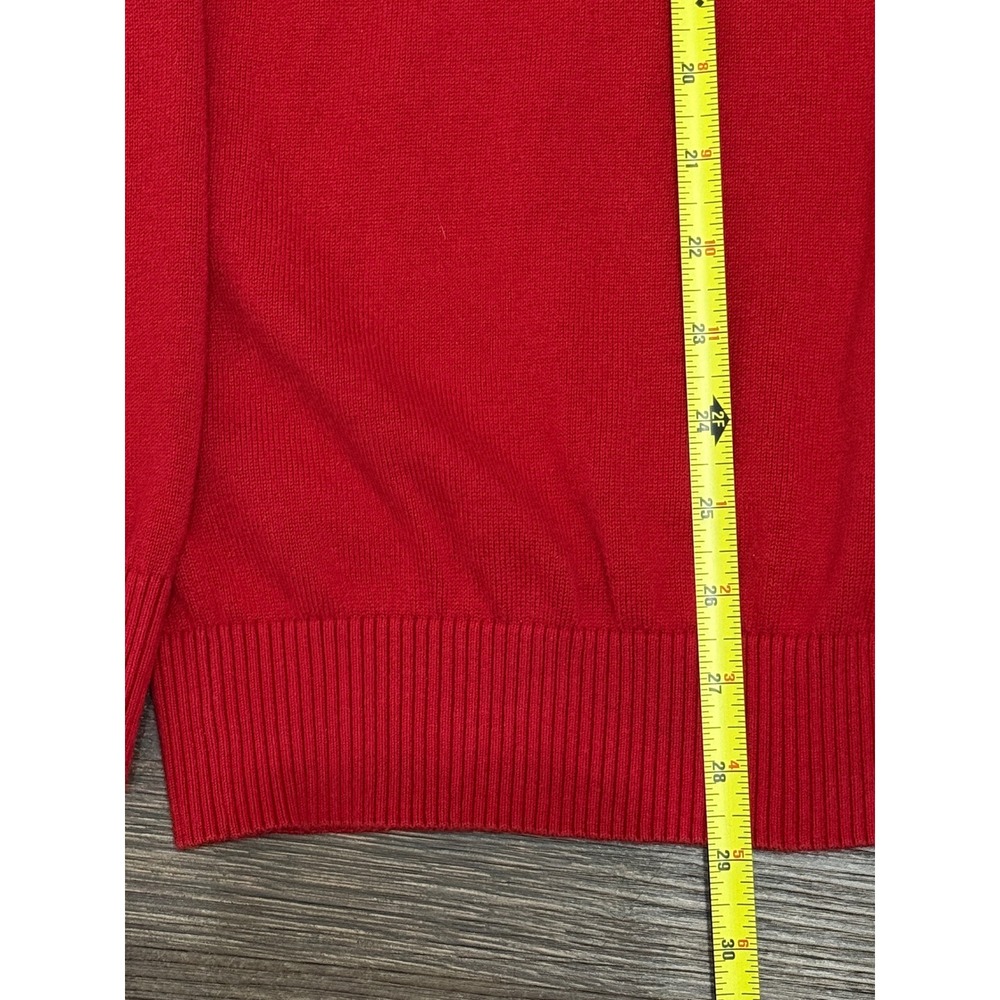 Tommy Hilfiger Sweater Men XL Red V Neck Pullover Logo - Picture 6 of 7